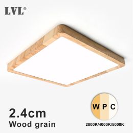 Modern LED Ceiling Light Square Wood Grain CCT Home Lighting Kitchen Bedroom Living Room Bathroom Surface Flush Ceiling Lamp