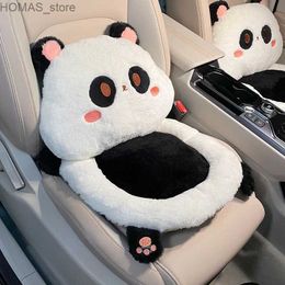 Cushion/Decorative Pillow Cute cartoon car seat cushion and lumbar support comfortable and soft car seat cushion cover interior car accessories Y240401