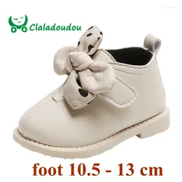 Boots Claladoudou 11.5-13.5cm Brand Princess With Cute Butterfly Red Black Beige First For Toddler Girls Party Dress Shoes