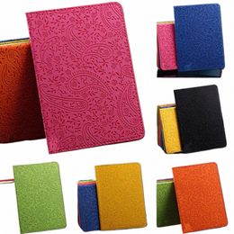 1pc 6 Colours PU Leather ID Card Holder Lavender Print Passport Cover Travel Ticket Packages passport Covers passport bag Case 25pS#