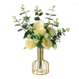 Vases Simple Flower Vase Clear Glass Test Tube Decorative For Home Office Artificial