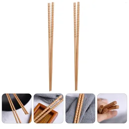 Kitchen Storage 2 Pairs Dishwasher Portable Wood Cooking Chopstick Bamboo Wooden Long Chopsticks