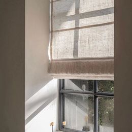 Linen Roman Blinds Sheer Shades With Hardware Included Custom Window Curtains For Living Room 240322