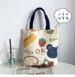 Evening Bags Canvas Bag Female Cartoon Hand Small Satchel Ins Korean Version Cute Casual Handbag Shoulder