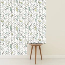 Sketch Lines Peeled And Pasted Self-Adhesive Wallpapers Colorful Herringbone Pattern Lines Wall Stickers Bedroom Wall Home Decor
