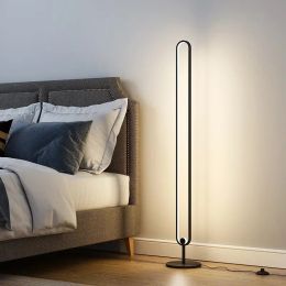 Modern LED Floor Lamps Black Foot Switch Bedroom Floor Light Home Living Room Study Room Indoor Decor Reading Standing Lighting