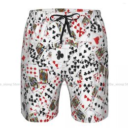 Men's Shorts Mens Swimwear Swim Short Trunk Poker Cards Beach Board Swimming Surffing