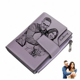 women Luxury Wallet Custom Picture & Text Persalized Mother's Day Gift for Her Short Wallets Engraved Photo Birthday Gifts Q4el#