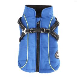 Dog Apparel Soft Coat Warm Waterproof Reflective Vest Jacket Thickened Harness For Winter Autumn