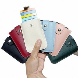 pull-out ID Cards Holder Big Capacity Women Thin Busin Card Wallet Coin Pouch Case Bag Slim Bank Credit Card Organiser Wallet V4bK#