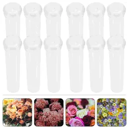 Decorative Flowers 25 Flower Tubes Clear Floral Vials Water With Cups For Container Arrangements