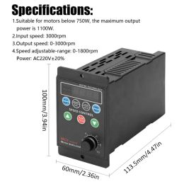 750W AC Motor Speed Controller 220V Motor Vector Frequency Governor, Variable Frequency Drive for Motor Speed Control