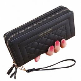 lg Wallet for Women Female Tassel Coin Purse Card Holder Wallets Double Zipper PU Leather Clutch Bags Luxury Mey Phe Bag d64P#