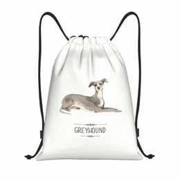 kawaii Greyhound Dog Drawstring Backpack Bags Women Men Lightweight Pet Whippet Sighthound Gym Sports Sackpack Sacks for Yoga c3Ww#