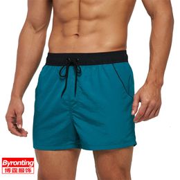 Mens Beach Pants Quick Drying Swim Trunks Solid Colour Zipper Pocket Mesh Lined Shorts