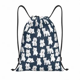 west Highland White Terrier Dog Drawstring Bags for Shop Yoga Backpacks Men Women Cute Westie Puppy Sports Gym Sackpack 52gS#