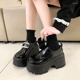 Casual Shoes Women High Platform Autumn Wedges 8CM Heels Waterproof Leather Thick Sole Trainers Sneakers