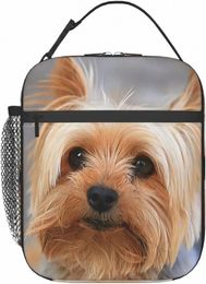 yorkshire Terrier Dog Lunch Bag For Women Men Reusable Lunch Box For Office Work School Picnic Beach v4RE#