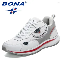 Casual Shoes BONA 2024 Men Breathable Jogging Designers Outdoor Brand Sneakers Man Athletic Sports Running Mansculino