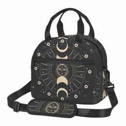 mo Star Mystic Sun Astrology Tarot Goth Insulated Lunch Bag Thermal Lunch Box Cooler Tote for Adults Kids Work School Picnic x4EN#