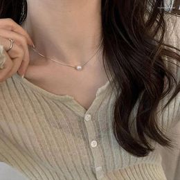 Цепи Корейские минималистские жемчужные ожерелье для женщин модная универсальная клавикулярная цепь милые украшения День Святого Валентина Подарок оптом