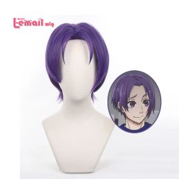 Wigs Lemail wig Synthetic Hair Anime BLUE LOCK Reo Mikage Cosplay Wigs Purple 30cm Short and Updos Cosplay Hair Heat Resistant Wig