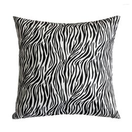 Pillow Contemporary Black White Animal Skin Both Sides Patterned Digital Print Velvet Decorative Case 45x45cm 1 Piece Set