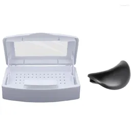 Nail Art Kits 1 Pcs Sterilizer Tray Disinfection Pedicure Manicure Box Tool & Spa Salon Wash Neck Rest Bowl Tools