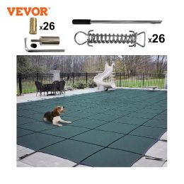 VEVOR Swimming Pool Cover Inground Green Mesh Solid Rectangle Pool Safety Cover For Winter Home Swimming Pool Protective Cover