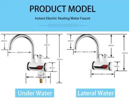 Water Heater Shower 220V Kitchen Faucet EU Plug Instant Water Heater 3000W Digital Display For Country House Cottage
