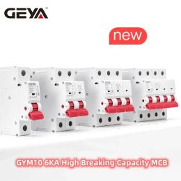 GEYA GYM10 Single Phase MCB 6A 10A 16A 20A 25A 32A 40A 50A 63A 220V/400V Mini Circuit Breaker C Curve 6KA MCB CE CB Approved