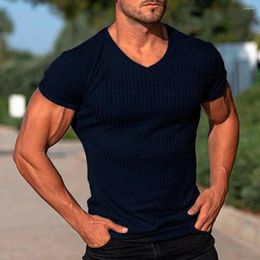 Men's T Shirts Chic Male Top Comfortable Slim Solid Color T-shirt Stretchy Skin-touching Men For Daily Wear