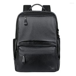 Backpack 2024 Cow Genuine Leather Men Backpacks Fashion Real Natural Student Boy Large Computer Laptop Bag