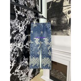 Erkek Ceket Üst Tasarımcı Ceket Lüks High Street Moda Sıradan Gevşek Erkek ve Kadın Ceketleri Mor Kot Damoflage Jacquard Denim Kumaş 999