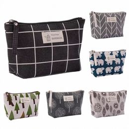 women Travel Cosmetic Makeup Toiletry Bag Organizer Animal Print Cosmetic Bag Purse Lady Portable Make Up Bag W Pouch Kit O7PU#