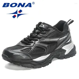 Casual Shoes BONA 2024 Designers Running Comfortable Breathable Sport Sneakers Men Retro Flat Trainers Walking Jogging Footwear Man