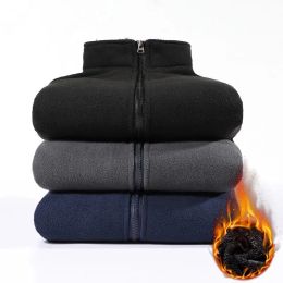 Autumn Winter Casual Soft Fleece Sweatshirt Women Loose Large Coat Thicken Flannel Solid Zip-up Turtleneck Jacket Navy Blue