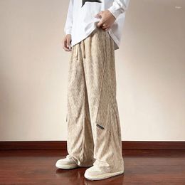 Men's Pants Fashion Mop For Men Spring And Autumn Loose Versatile Striped Wide Leg Trousers Solid Color Casual