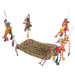 Other Bird Supplies Bed House Mat Parakeet Chewing Seagrass Foraging Loofah Rope Parrot Woven Toy Cage Hammock Chew Net Hanging Toys