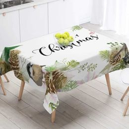 Table Cloth Christmas snow balloon tablecloth Christmas cane tablecloth Christmas table cloth Coffee table cloth New Year holiday decoration Y240401