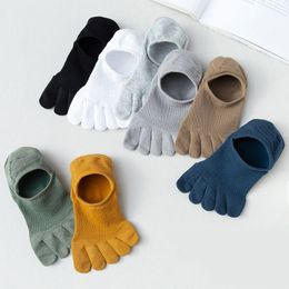Men Five Finger Socks Mesh Hollow Out Sweat-absorbing Boat Sock Ankle Short Socks Breathable Comfortable Slipper Split Toe Socks
