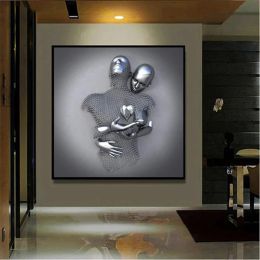 Metal Figure Romantic Statue Art Canvas Painting HD Abstract Posters and Prints Wall Pictures for Living Room Home Decoration