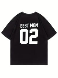 Stylish Family Matching T-shirts DAD&MOM&SON&DAUGHTER Casual Number And Letter Print Short Sleeve Breathable Family Shirts
