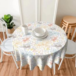 Table Cloth Multicolor Leaves Tablecloth Round 60 Inch Cover Waterproof Wipes For Kitchen Home Decoration Picnic Outdoor