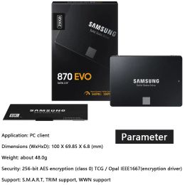 SAMSUNG 870 EVO SSD 250GB 500GB 1TB 2TB 4TB Disc Hard Drive 560MB/s SATA3 2.5 Inch for Laptop Desktop Notebook Mini PC Computer