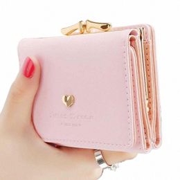 small Women Wallet loving heart Short Women's Wallet Card Holder Girls Mini Woman Fi Lady Coin Purse for Female Clutch Bag G8T6#