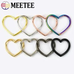 Meetee 10/30Pc 29X22/40X28mm Heart Ring Metal Buckles Love O Rings Hook Round Circle Connecting Buckle Bag Strap Clasp Accessory