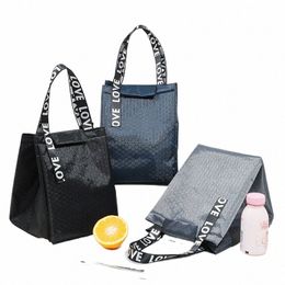 portable Lunch Box Thermal Bag Large Capacity Picnic Work Food Insulated Cooler Tote Bento Storage Bag for Women Square Handbags K2IP#