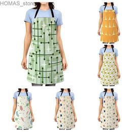 Aprons Aesthetic Women kitchen apron kids original Children Waterproof girl fashionable princess waiter work apron oil proof geometry Y240401SYCZ