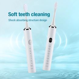 8 Modes Sonic Electric Toothbrush Adult Smart Tooth Brush Teeth Whitening Fast USB Rechargeable Toothbrush with Replacement Head